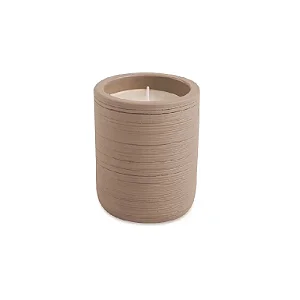 VASO COM VELA EM CIMENTO BEGE MART
