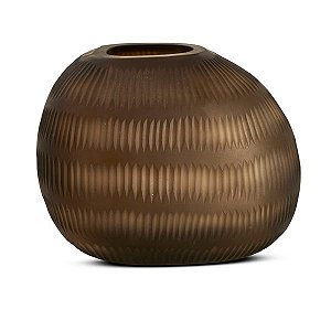 VASO EM VIDRO BRONZE DECORATIVO ORGANICO MART