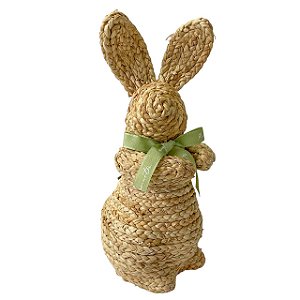 ESCULTURA COELHO EM JUTA RUSTICO - 32cm