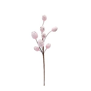 GALHO DECORATIVO DE PASCOA OVOS ROSA - 37cm