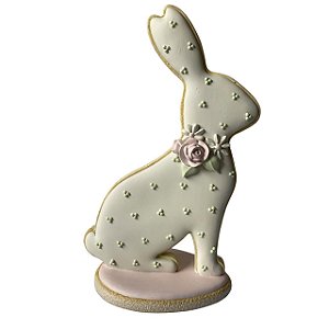 SILHUETA COELHO DEC RESINA BISCUIT BCO (RESINA) C/1 UN