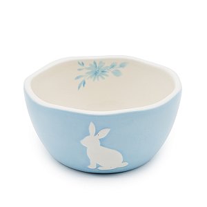 BOWL AZUL COELHO FLORAS EM PORCELANA 10X5XM