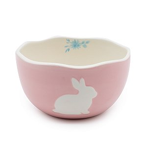 BOWL EM PORCELANA COELHO EM RELEVO BR/RS 8X15cm