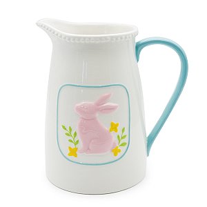 JARRA EM PORCELANA COELHOS EM RELEVO LINHA PEARL 2,700L