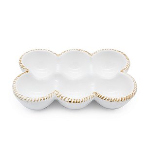 PORTA OVOS EM PORCELANA BRANCA PASCOA 3x16cm