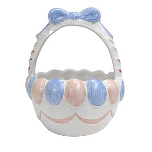 CESTA DECOR PASCOA OVOS COLORIDOS EM CERAMICA LUIZ SALVADOR
