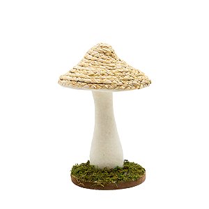 ESCULTURA COGUMELO DECORATIVO EM JUTA 14cm