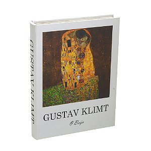 CAIXA LIVRO DECORATIVA EM MDF GUSTAV KLIMT O BEIJO