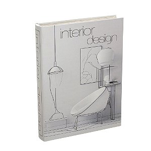 CAIXA LIVRO INTERIOR DESING DECORATIVA EM MDF BRANCO E CINZA