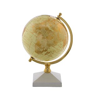 GLOBO TERRESTRE DECOR EM ALUMINIO E PLASTICO BR E DOUR 23CM