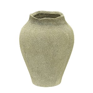 VASO DECORATIVO RUSTIC EM CERAMICA  BEGE E MARROM 25CM