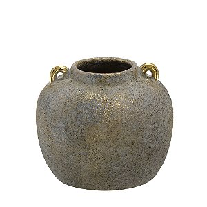 VASO DECORATIVO EM CERAMICA  BRONZE E CHUMBO 14,5cm