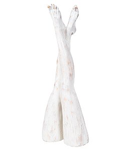 ESCULTURA DECORATIVA PERNAS CRUZADAS RESINA OFF WHITE 33CM