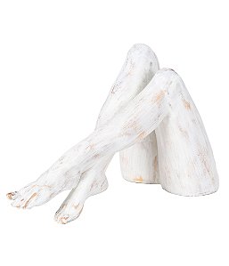 ESCULTURA DECORATIVA PERNAS EM RESINA OFF WHITE 15,5CM