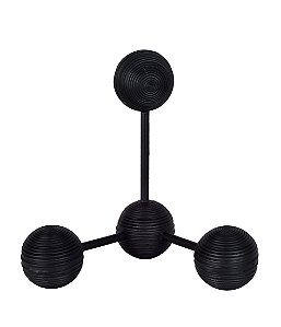 ESCULTURA DECORATIVA ESFERAS EM RESINA PRETO 13,5CM