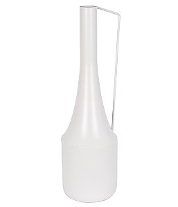 VASO GARRAFA DECORATOVP EM METAL OFF WHITE 35CM