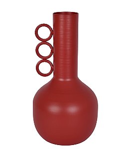 VASO GARRAFA DECORATIVO EM METAL MARRON 22CM