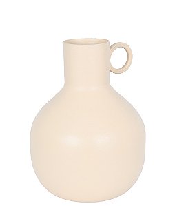 VASO BOJUDO EM DECORATIVO EM METAL BEGE 15CM