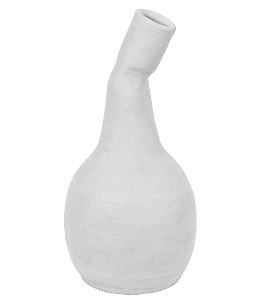 VASO DECORATIVO MINIMALISTA EM CERAMICA G BRANCO 30CM