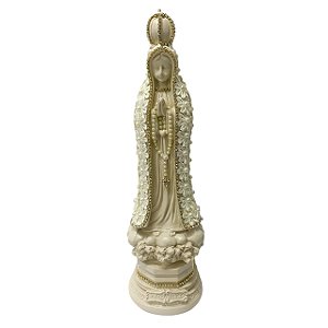 ESCULTURA NOSSA SRA DE FATIMA COM APLIQUE RENOIR 33CM