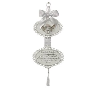 MOBILE QUADRO ORACAO SANTO ANJO DO SENHOR DUPLO BRANCO