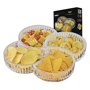 Petisqueira de Vidro Creative Grande 4 Pçs