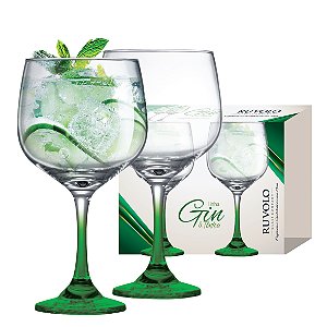 KIT 2 TAÇA PARA GIN CLUB HASTE VERDE 690ml