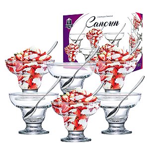 CJ SOBREMESA NEW CANCUN C/ 12 PCS TAÇAS E COLHERES