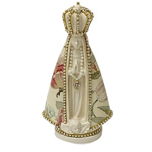 ESCULTURA NOSSA SRA APARECIDA DECOUPADA FLORAL 14,5CM RENOIR