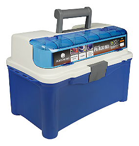 Caixa De Pesca Box 007 Pesca Brasil Com 3 Estojos Azul