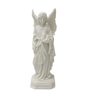 ESCULTURA DECORATIVA ARCANJO GABRIEL EM PO DE MARMORE 22CM