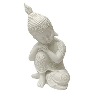 ESCULTURA MONGE DECORATIVO JOELHO EM PO DE MARMORE 25CM