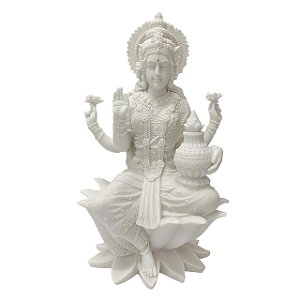 ESCULTURA DECORATIVA LAKSHMI NOVA EM PO DE MARMORE 31CM