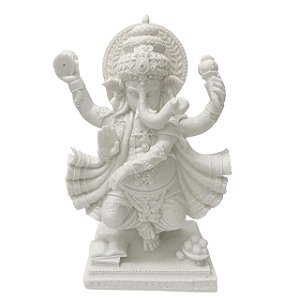 ESCULTURA DECORATIVA GANESHA EM NATARAJA PO DE MARMORE 33,5CM