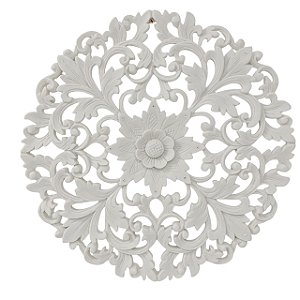 QUADRO MANDALA FLOR EM PO DE MARMORE 38CM