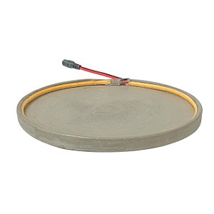 BANDEJA BASE ILUMINADA EM PO DE MARMORE DECORATIVA 19CM