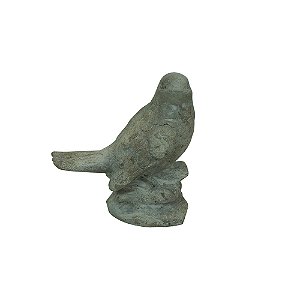 PASSARO DECORATIVO 14X12,5 CM EM CIMENTO CINZA RUSTICO