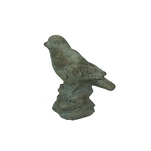 PASSARO DECORATIVO 16X14,5 CM EM CIMENTO CINZA RUSTICO