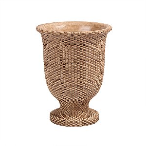 VASO DECORATIVO TRAMADO EM CIMENTO MARROM 32 CM