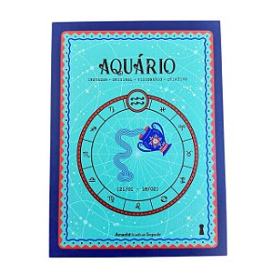 Caixa Livro P Aquario signos em MDF