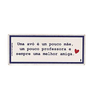 QUADRO BOX DECORATIVO AVO MELHOR AMIGA EM MDF 8x20