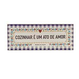 QUADRO BOX DECORATIVO COZINHAR ATO DE AMOR EM MDF 8x20