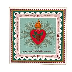 QUADRO BOX DECORATIVO SAGRADO CORACAO EM MDF 20X20