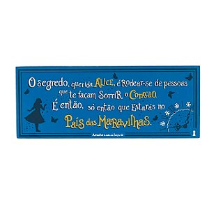 Quadro Box Alice Segredo em MDF 8x20