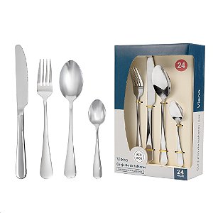 Cj de Talheres Bianchini Viena 24 Pecas Aco Inox Gourmet