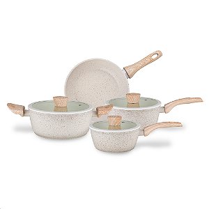 Jg Panela Cucina Cerâmico 4Pçs Bege Vanilla Bianchini