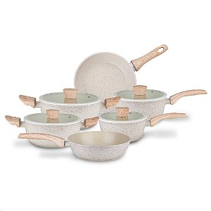 Jg Panela Cucina Cerâmico 6 Peças Bege Vanilla Bianchini