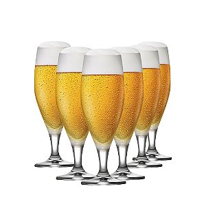 JOGO DE 6 TACAS DE CRISTAL LOUVRE 265ml CERVEJA RITZENHOFF