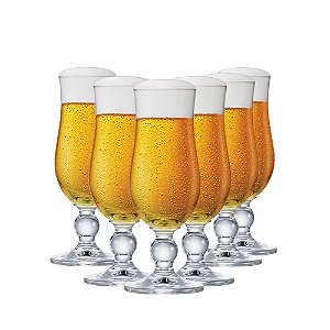 JOGO DE 6 TACAS DE CRISTAL KASSEL CERVEJA 270ml RITZENHOFF