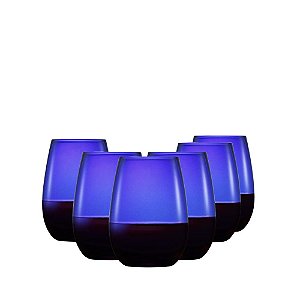 JG 6 COPOS CRISTAL AZUL WHISKY SMALL ELEMENTS OLD RITZENHOFF